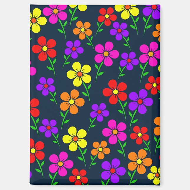 Aimant Fleurs multicolores Motif floral-34654 (Recto)