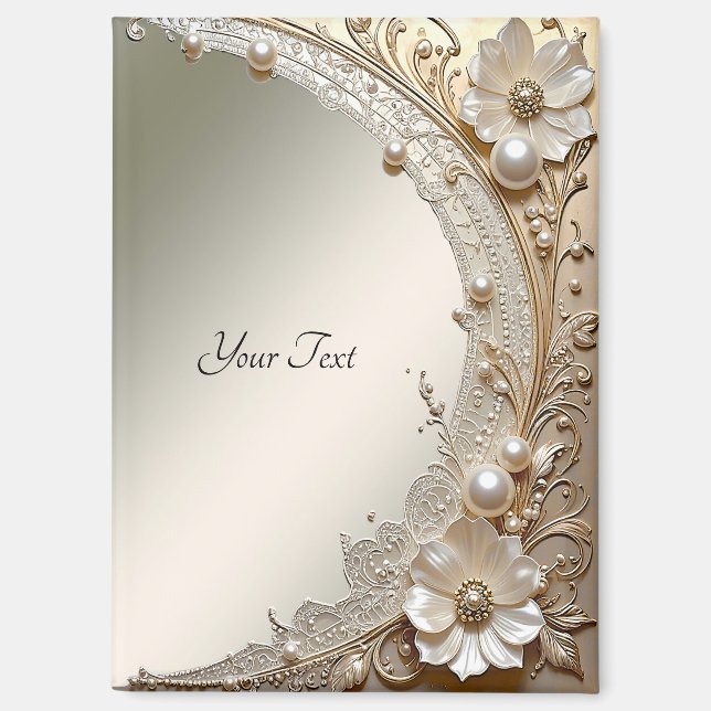 Aimant Fleurs Perles Blanches Modernes (Recto)