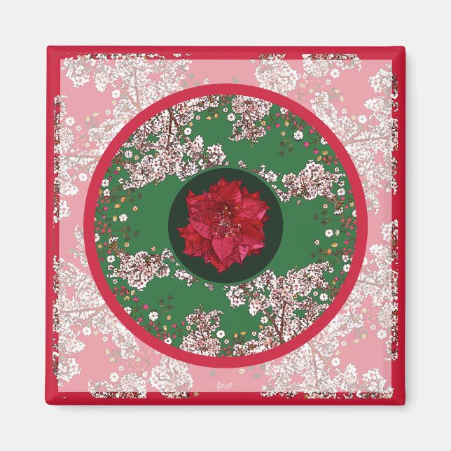 Aimant Fleurs pour Noël (Devant)