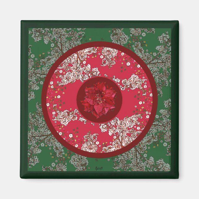 Aimant Fleurs pour Noël (Devant)