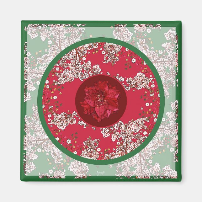 Aimant Fleurs pour Noël (Devant)