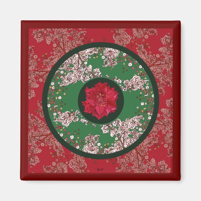 Aimant Fleurs pour Noël (Devant)