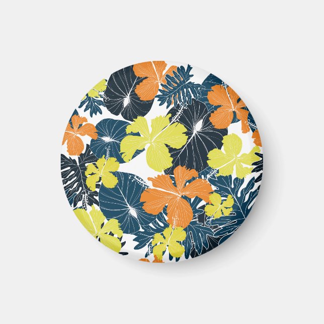 Aimant Fleurs printanières : texture florale vintage (Devant)