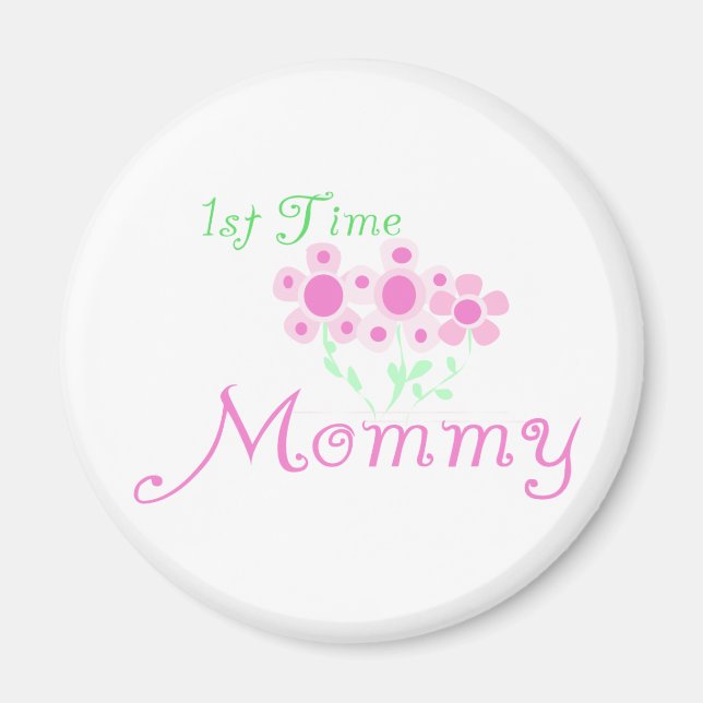Aimant Fleurs roses 1er Fleurs Mommy tshirts et cadeaux (Devant)