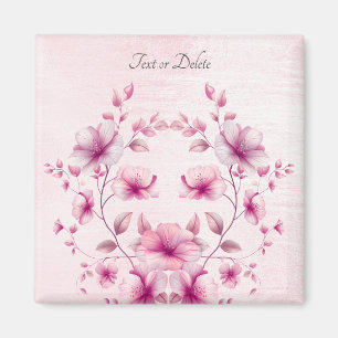 Aimant Fleurs Roses Aquarelle