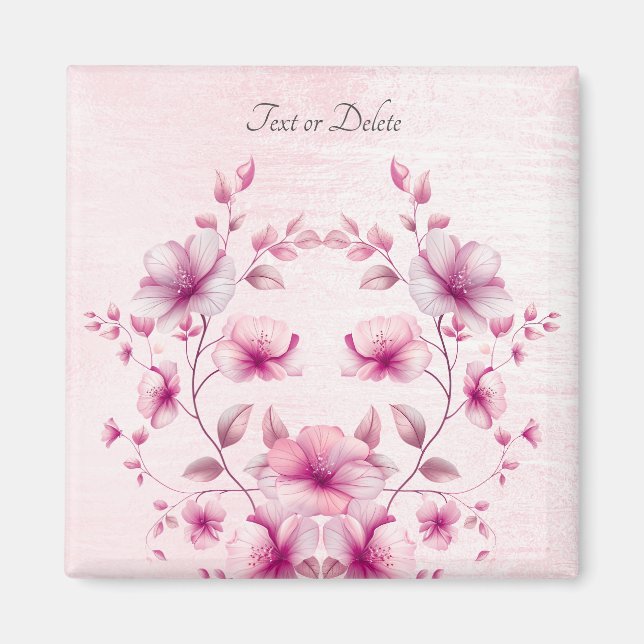 Aimant Fleurs Roses Aquarelle (Devant)