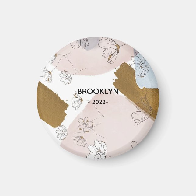 Aimant Fleurs roses modernes (Devant)