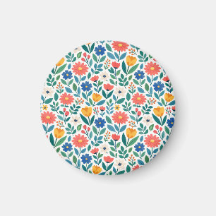 Aimant Fleurs sauvages colorées de style scandinave