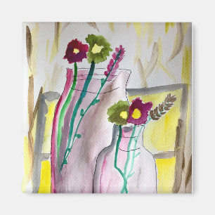 Aimant Fleurs sauvages dans le vase art abstrait