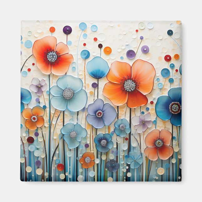 Aimant Fleurs sauvages de prairie en fleurs enchantés (Devant)