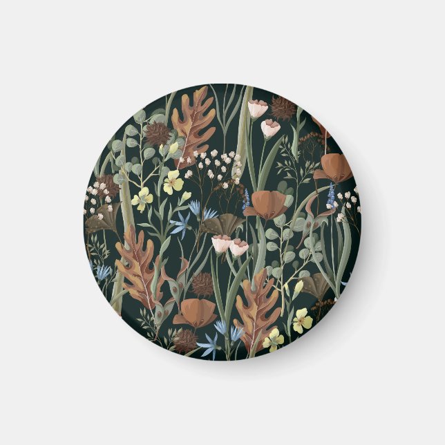 Aimant Fleurs sauvages et séchées Motif. (Devant)