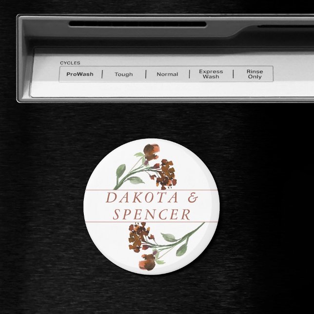 Aimant Fleurs sauvages rustiques | Mariage floral orange  (Créateur téléchargé)