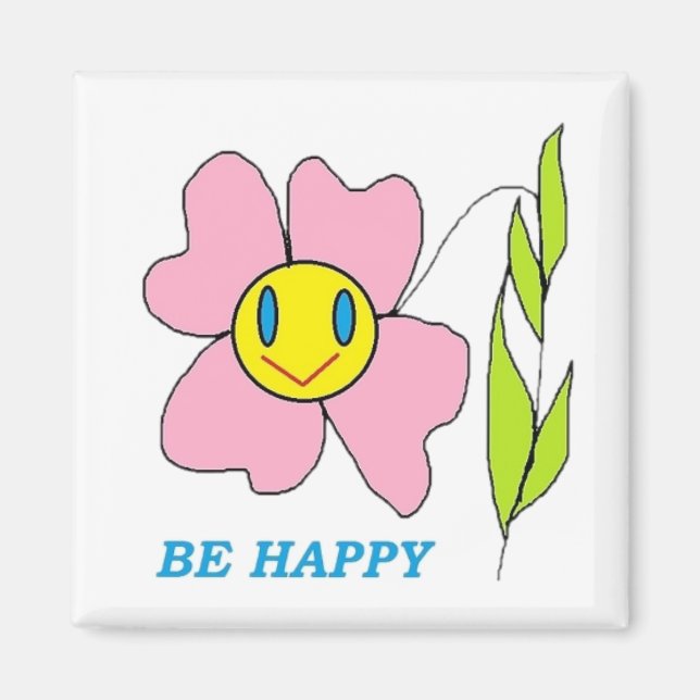 AIMANT FLEURS "SOYEZ HEUREUX" (Devant)
