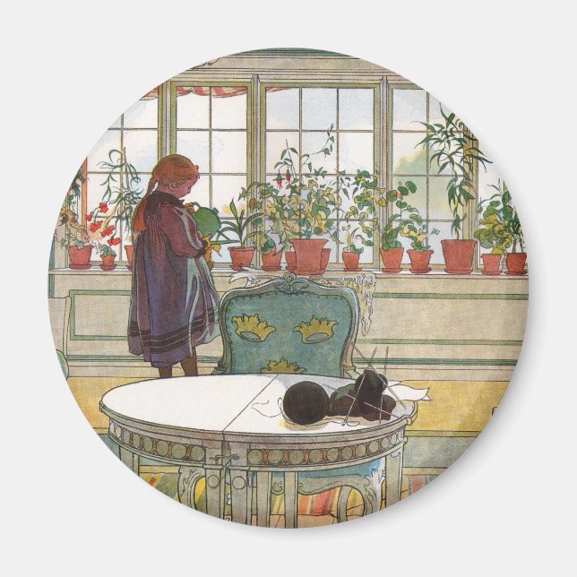 Aimant Fleurs sur le rebord de la fenêtre par Carl Larsso (Devant)