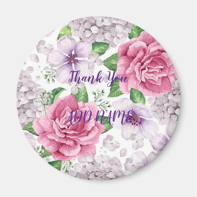 Aimant Fleurs Tendance Vintage Moderne Élégantes (Devant)