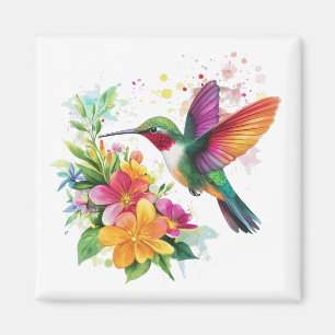 Aimant Fleurs tropicales des colibris