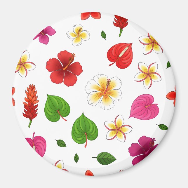 Aimant Fleurs tropicales hawaïennes (Devant)