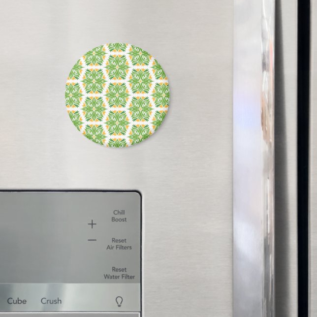 Aimant Fleurs Vertes, Motif De Fleurs, Modèle Floral (In situ (réfrigérateur))