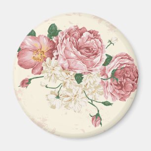 Aimant Fleurs vintages élégantes