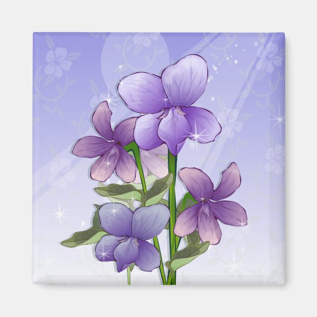 Aimant Fleurs violettes (Devant)