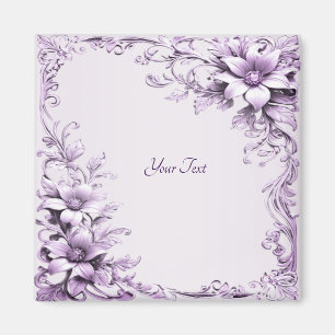 Aimant Fleurs Violettes Élégantes
