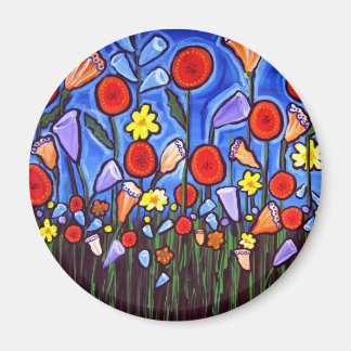 Aimant Fleurs Whimsical colorées