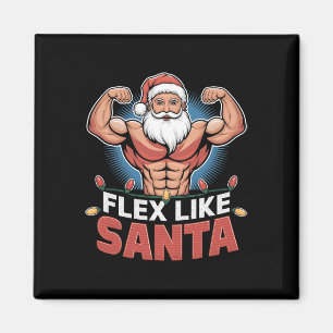 Aimant Flex Comme Santa Claus Bodybuilder Christmas Gym W