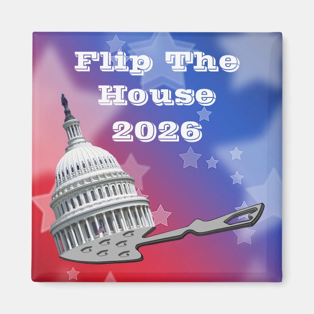 Aimant Flip The House Vote Blue 2026 (Devant)