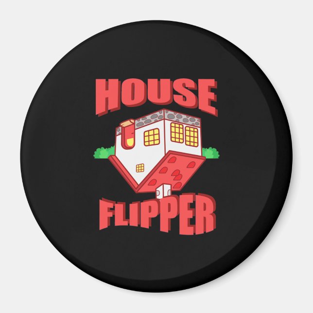Aimant Flipper de la maison de l'agent immobilier (Devant)