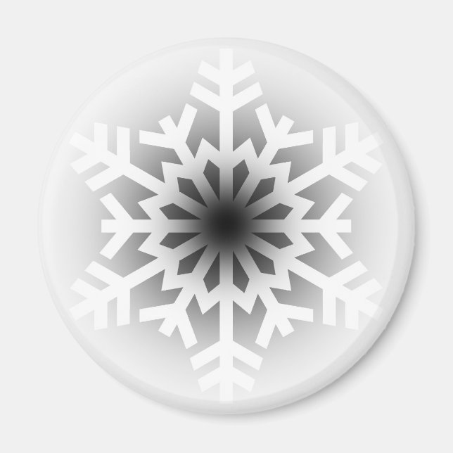 Aimant Flocon de neige blanc scintillant (Devant)