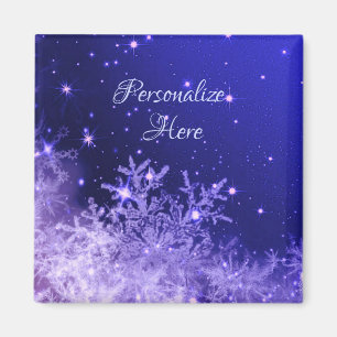 Aimant Flocon de neige mousseux violet mignon