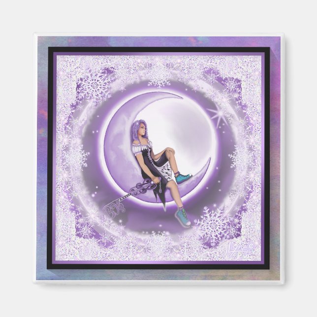 Aimant Flocon de neige pourpre (Devant)