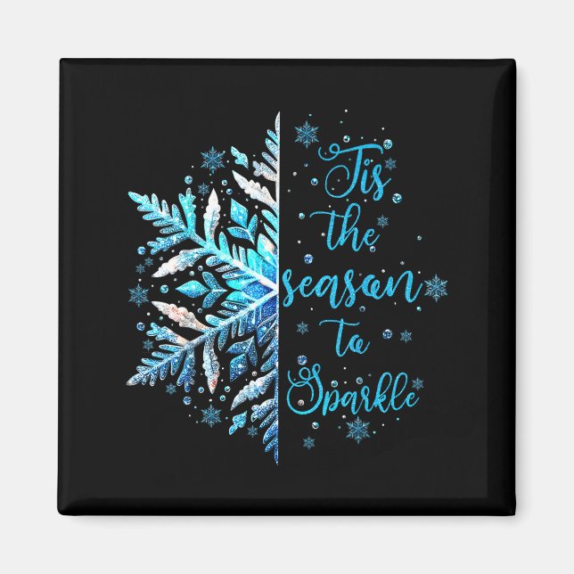Aimant Flocon de Noël C'est La Saison Saison Cosy Joyeux  (Devant)
