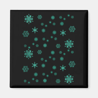 Aimant Flocons de Neige Verts Mignons Saison de Noël