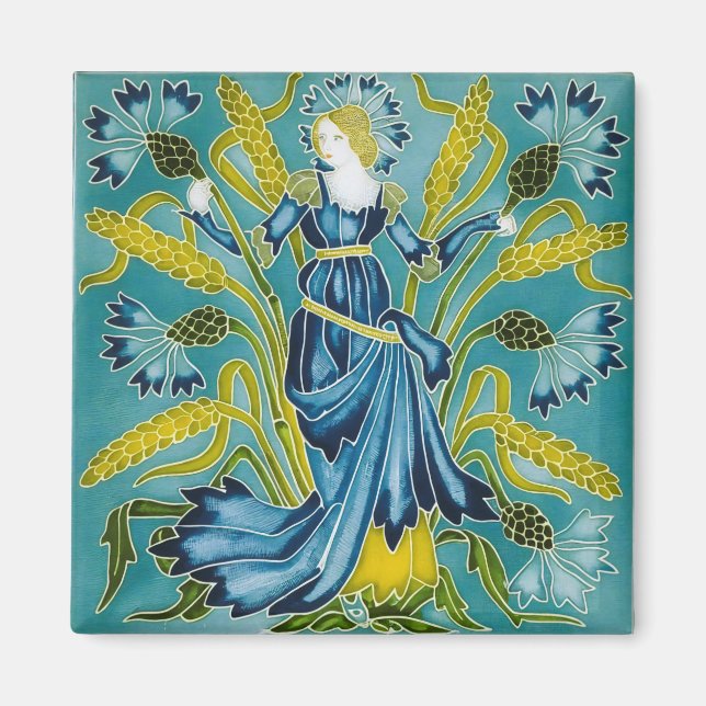 Aimant Flora Art Nouveau de Walter Crane (Devant)