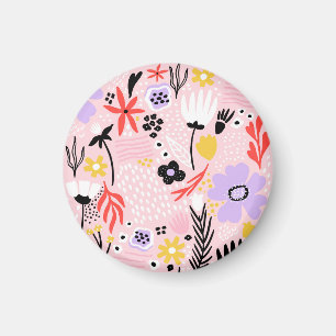 Aimant Floral Abstrait : Design Vintage créatif.