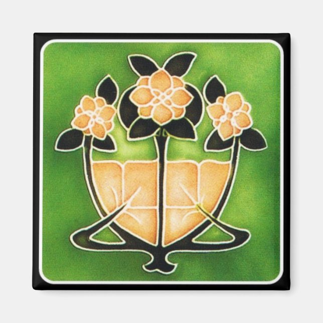 Aimant floral Art nouveau (Devant)