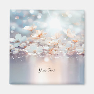 Aimant floral blanc de la Pêche