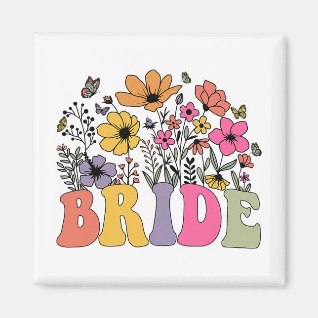 Aimant Floral Bride Fleurs sauvages Super Bachelo (Devant)