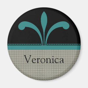 Aimant floral chic, Turquoise