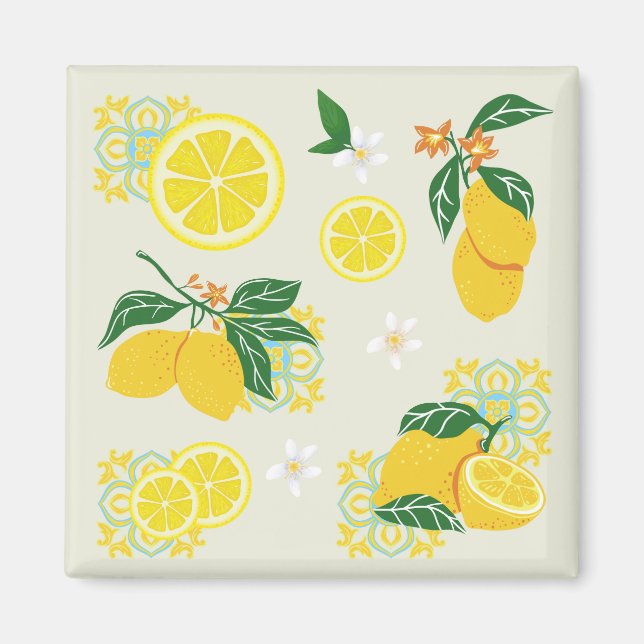 Aimant Floral de citron (Devant)