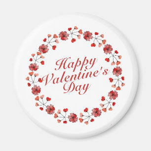 Aimant floral de la guirlande   de Saint-Valentin