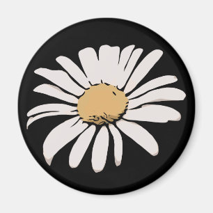 Aimant floral de marguerite noire