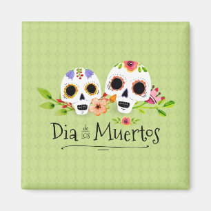 Aimant floral de Skulls Dia de Muertos   de sucre