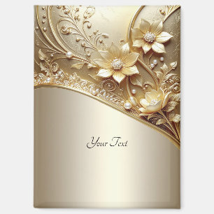 Aimant floral doré orné moderne avec perles