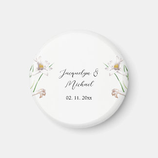 Aimant Floral Elegant Chic Cute Calligraphie Ajouter Nom