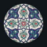 Aimant Floral en céramique bleue turque<br><div class="desc">motif floral en céramique bleue turque.</div>