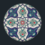 Aimant Floral en céramique bleue turque<br><div class="desc">motif floral en céramique bleue turque.</div>