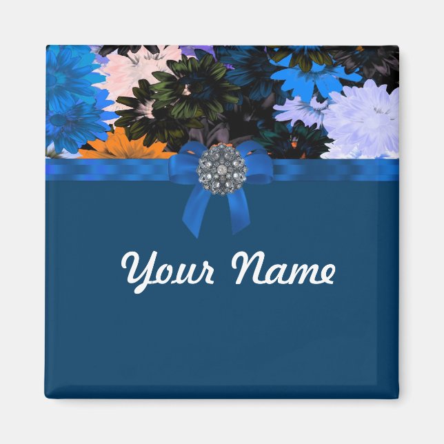 Aimant Floral et bleu coloré (Devant)