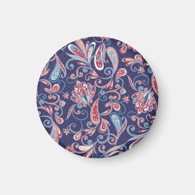 Aimant Floral Ethnique : Abstrait Oriental Sans Seamless. (Devant)